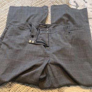 Lane Bryant 24 grey w/blue stripe windowpane trousers